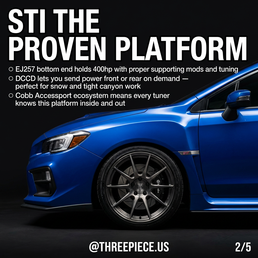 Subaru WRX STI EJ257 engine bay with modifications