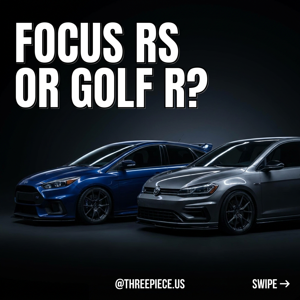 Ford Focus RS vs Volkswagen Golf R AWD hot hatch comparison