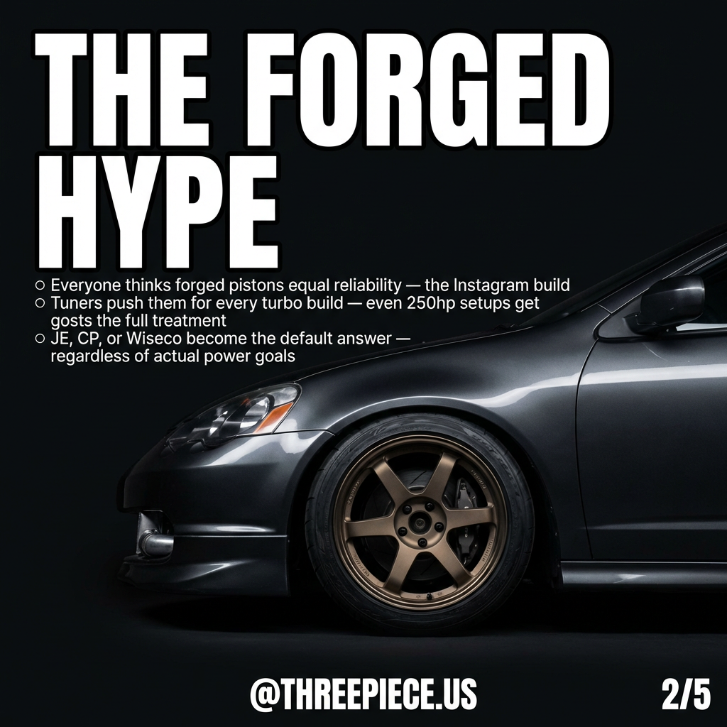 Popular forged piston brands JE CP Wiseco for K-series builds