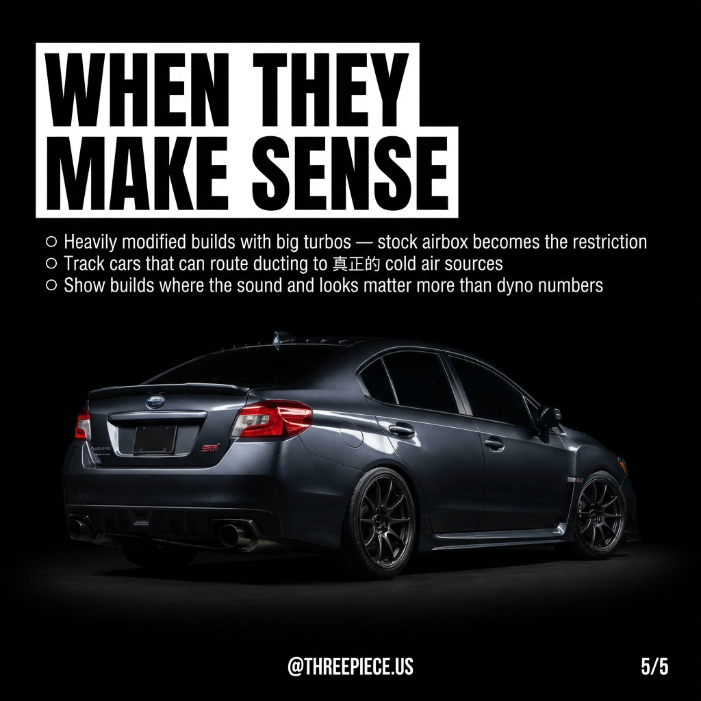 Track car with properly ducted cold air intake system