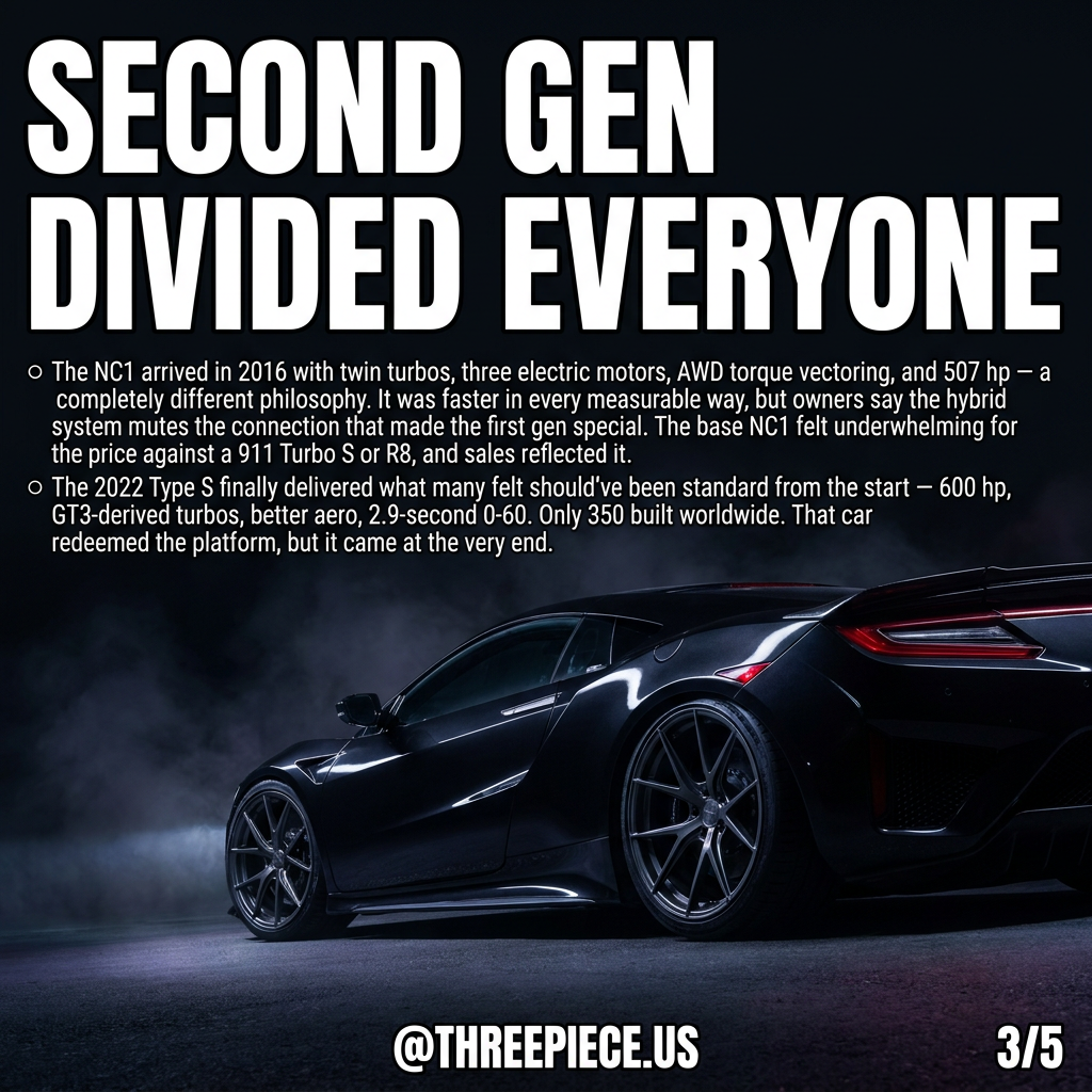 Second generation Honda NSX NC1 twin-turbo hybrid AWD supercar