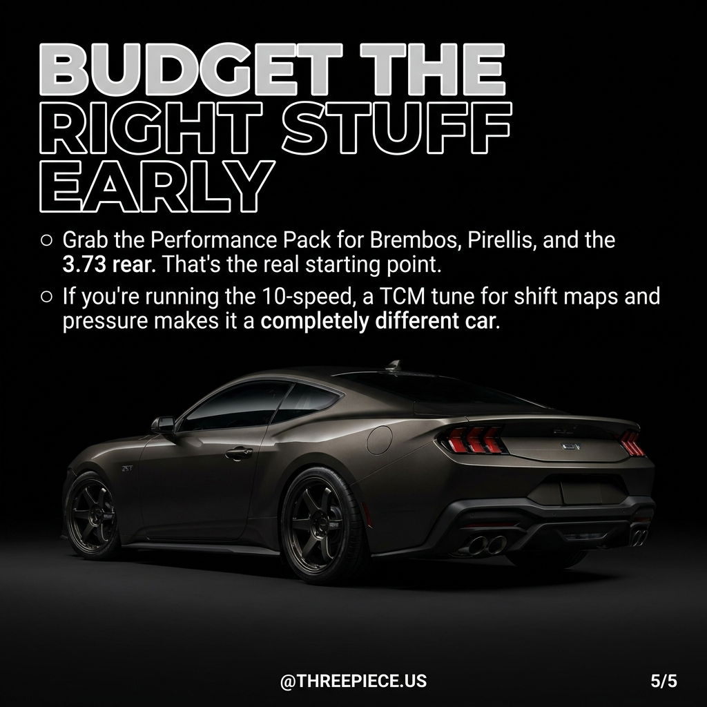 S650 Mustang GT build priorities including wheels suspension and performance mods