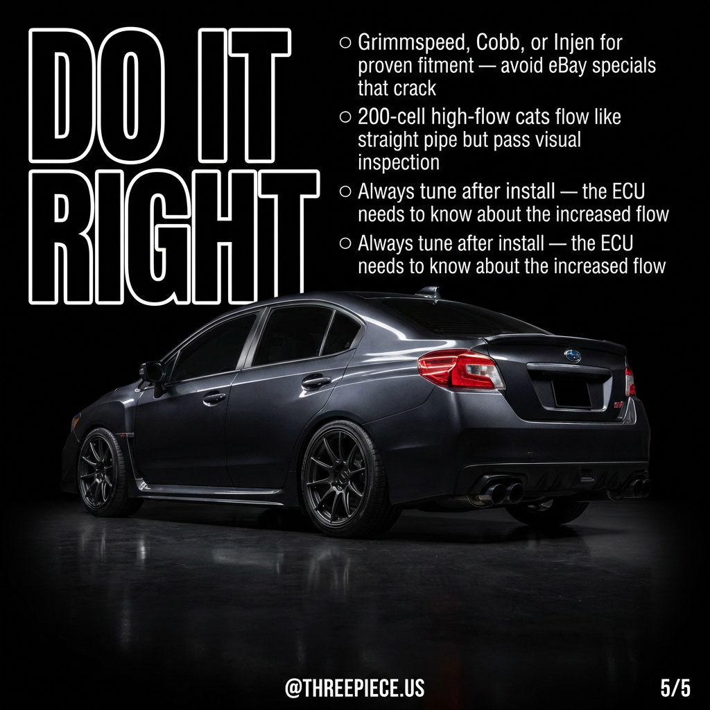 high quality catted downpipe installation showing proper fitment