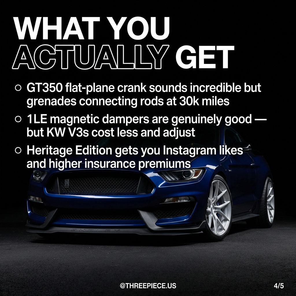 GT350 engine bay with flat-plane crank and special edition components