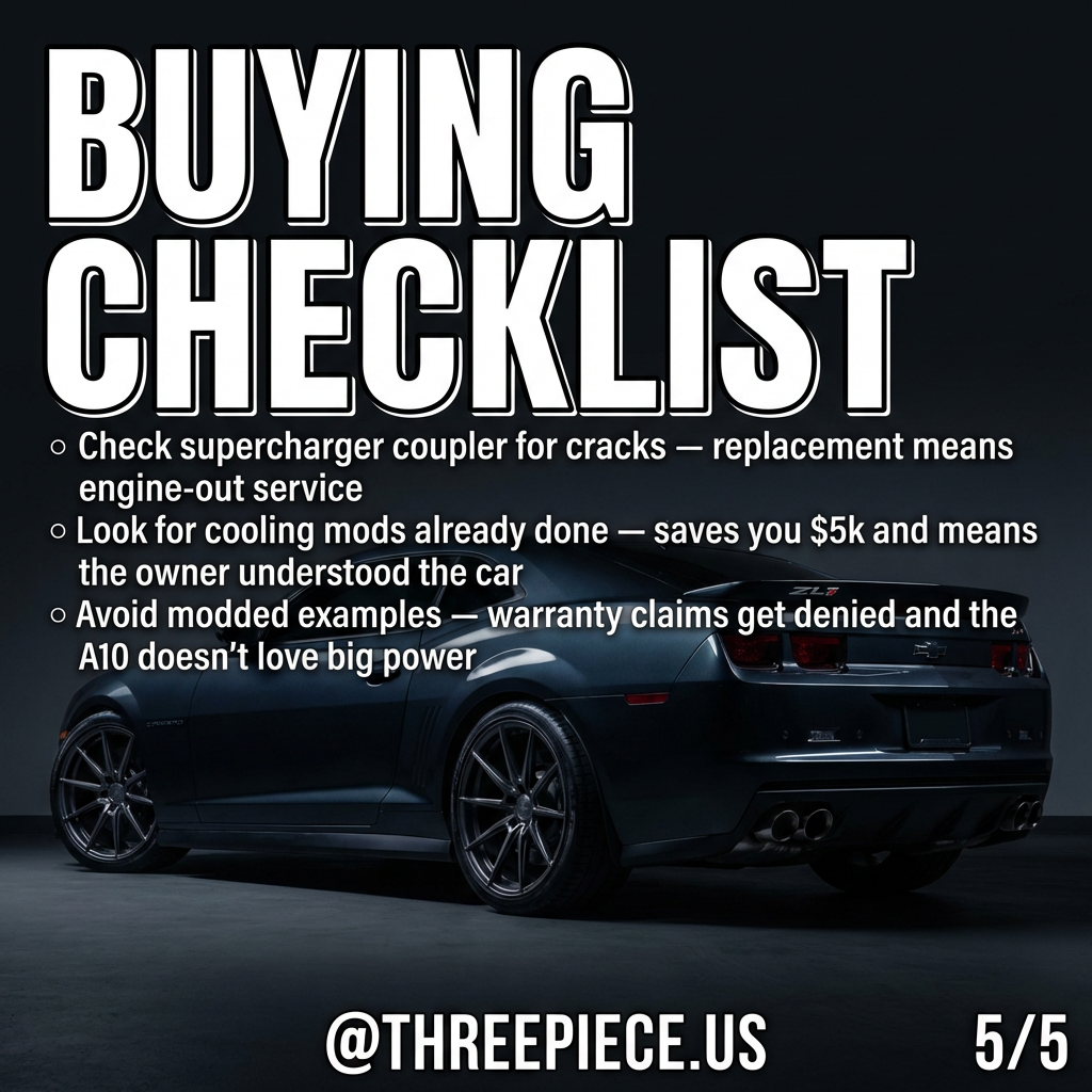 Used Camaro ZL1 buying inspection checklist supercharger coupler check