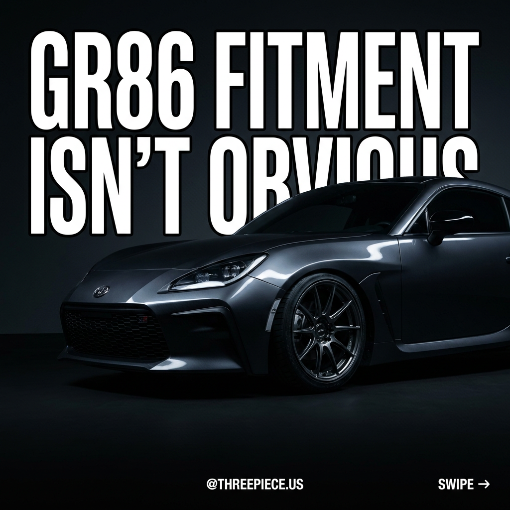 2022+ Toyota GR86 BRZ wheel fitment guide offset width overview