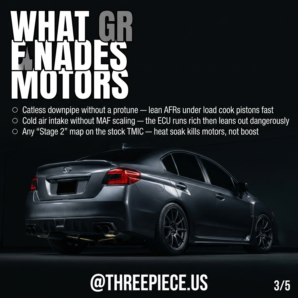 Properly modified Subaru WRX FA20 engine bay showing supporting modifications