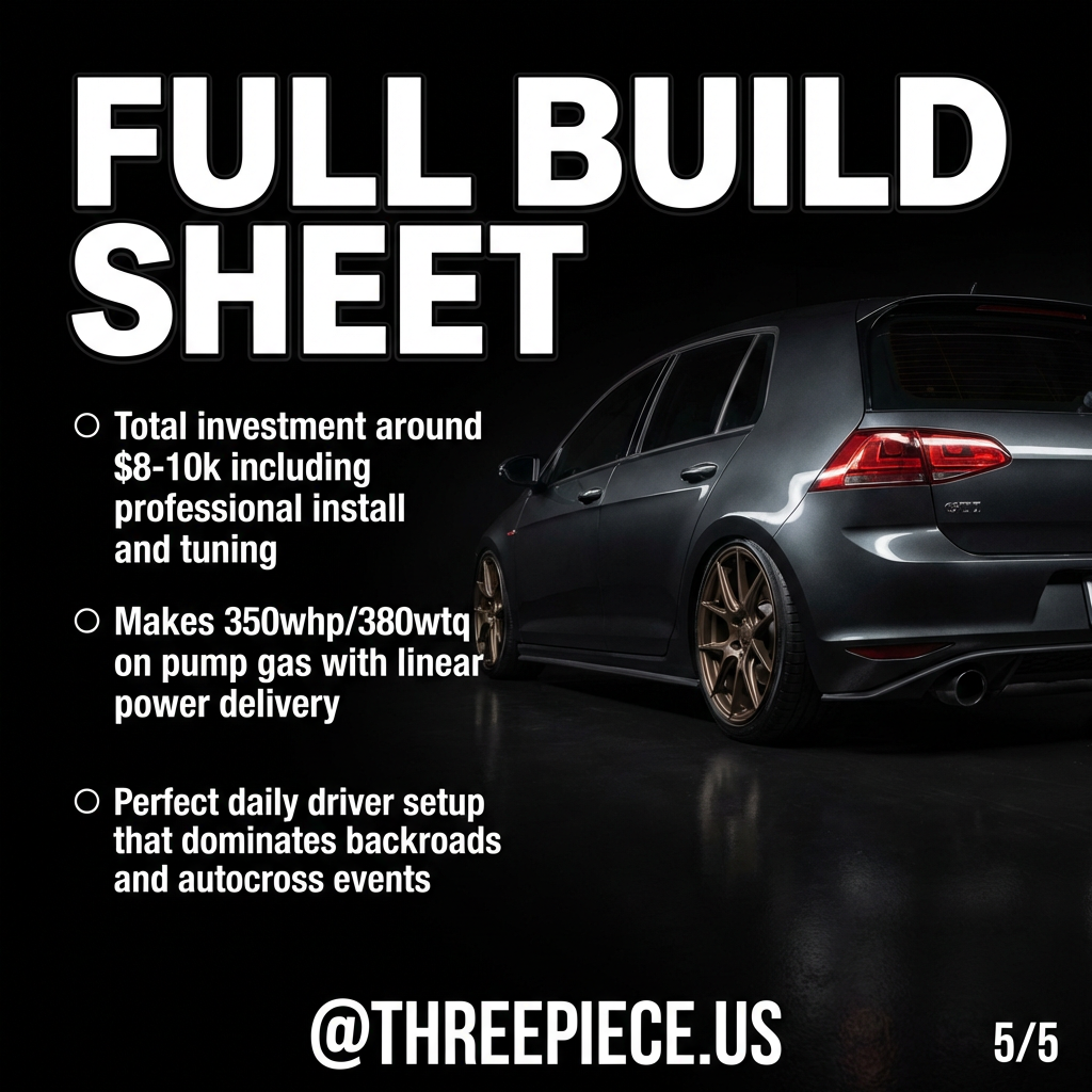 Complete MK7 GTI build cost breakdown and dyno results