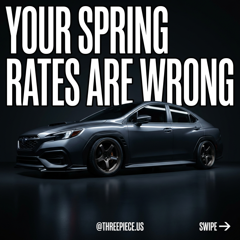 Coilover spring rate comparison showing different setups for street and track use