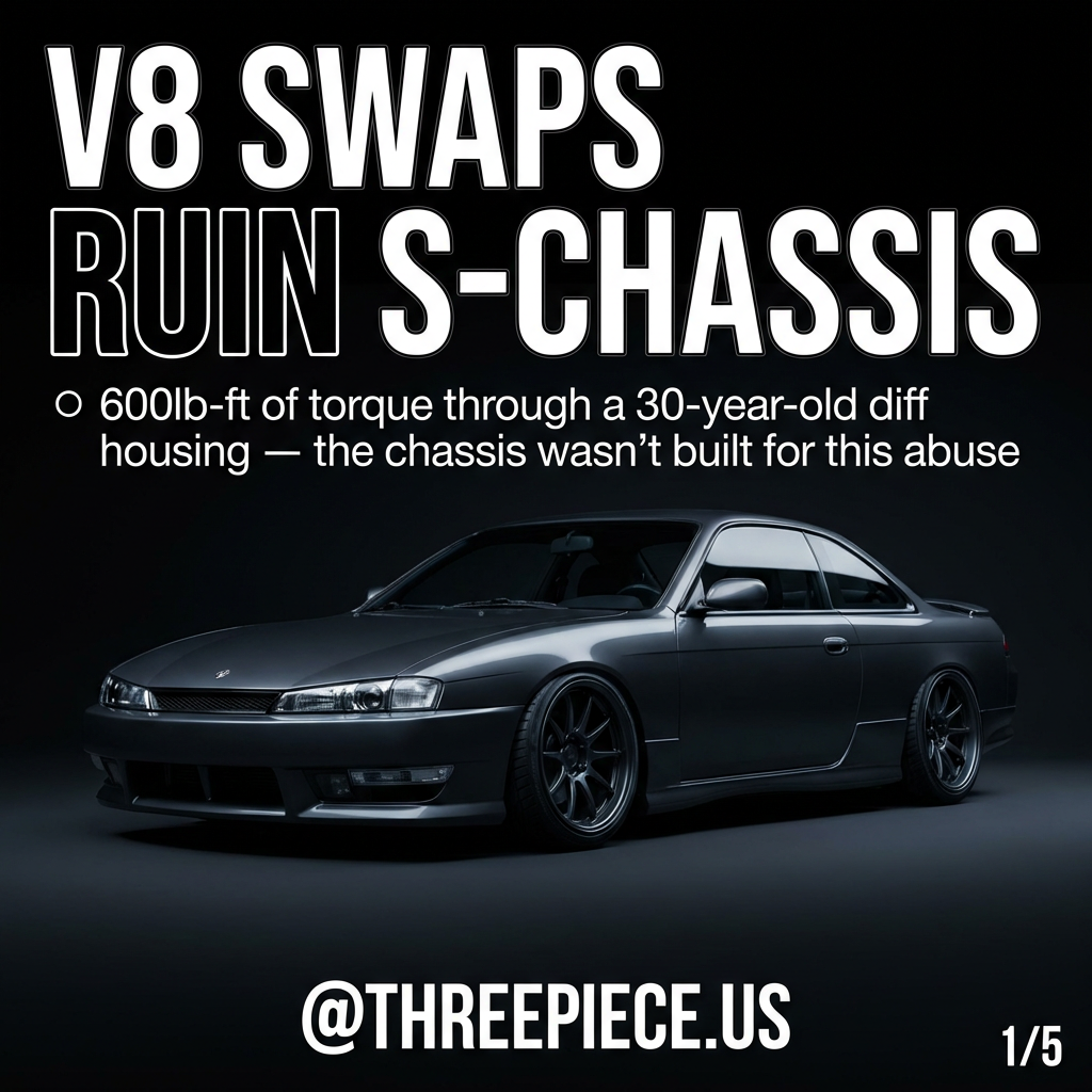 S-chassis 240SX with V8 engine swap destroying chassis balance