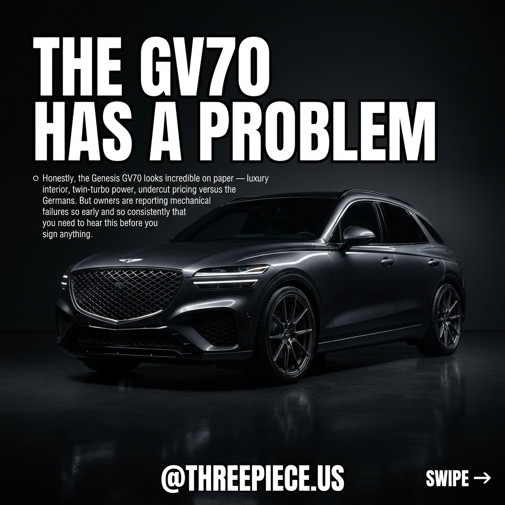 Genesis GV70 luxury SUV front three-quarter view showing design