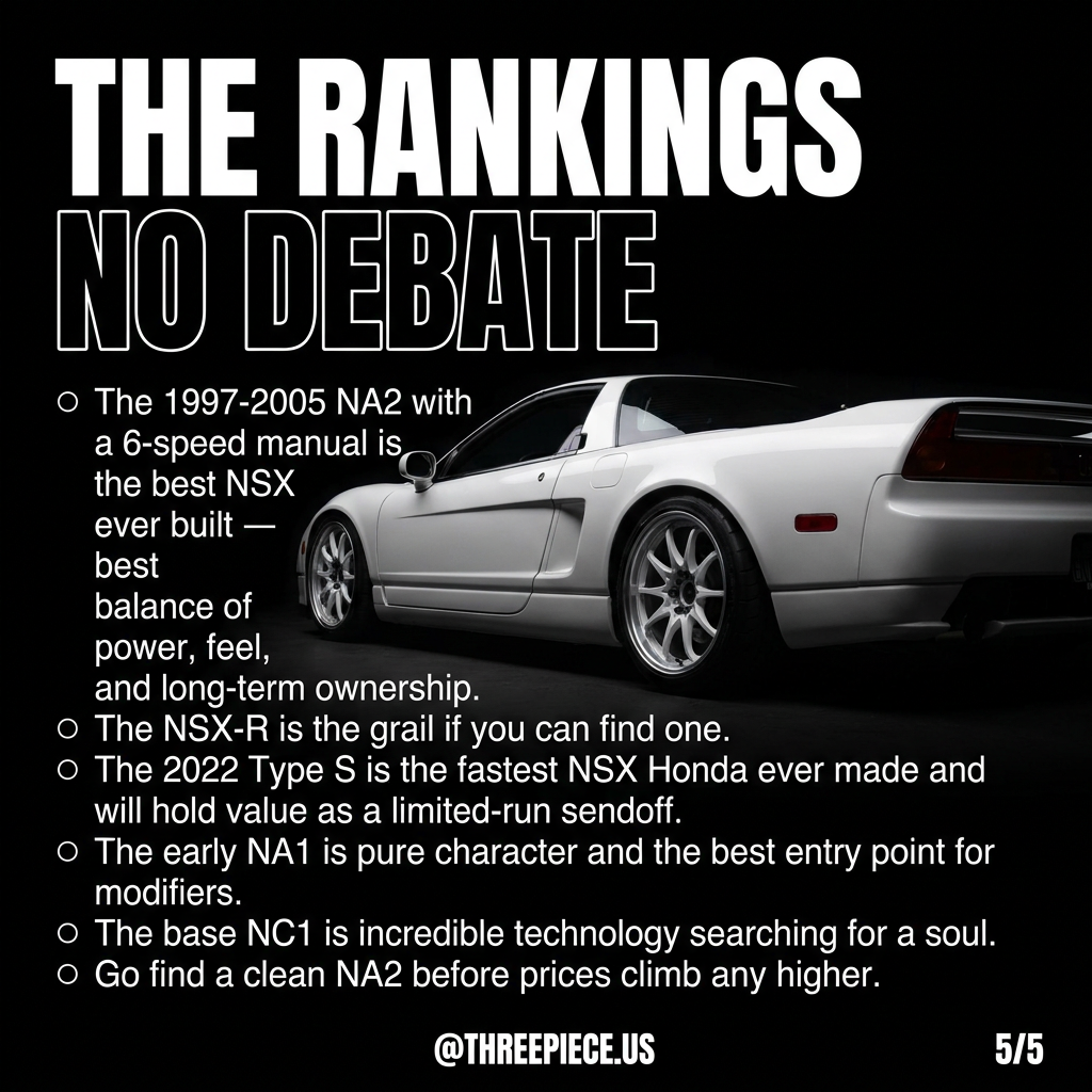 Honda NSX generations ranked with wheel fitment and upgrade recommendations