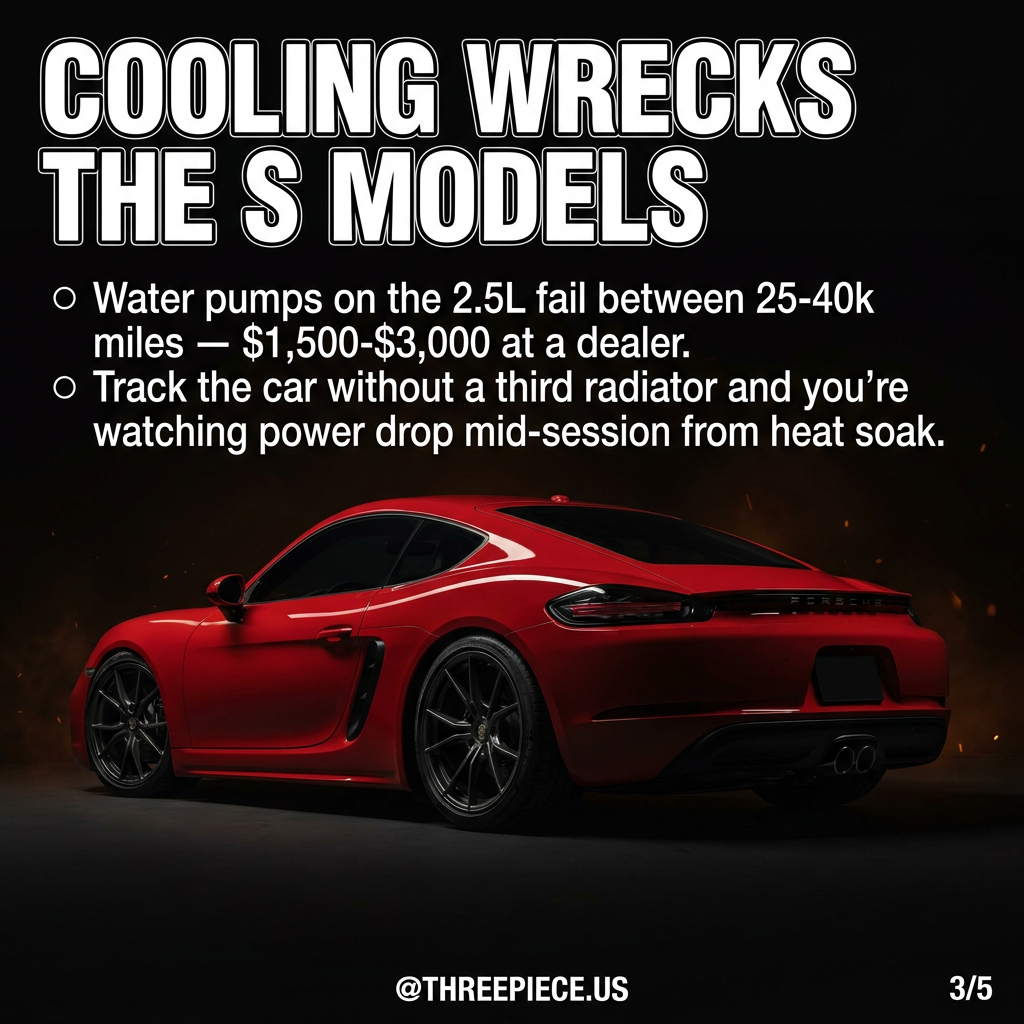 Porsche 718 Cayman S 2.5L water pump failure and track heat soak