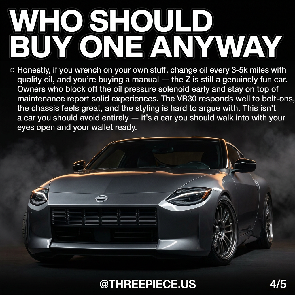 Nissan Z RZ34 ownership cost breakdown showing maintenance and repair expenses