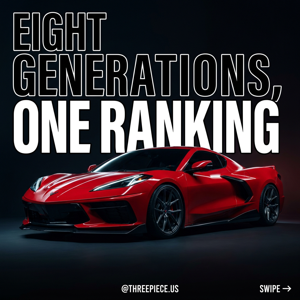 Every Corvette generation C1 through C8 ranked side by side