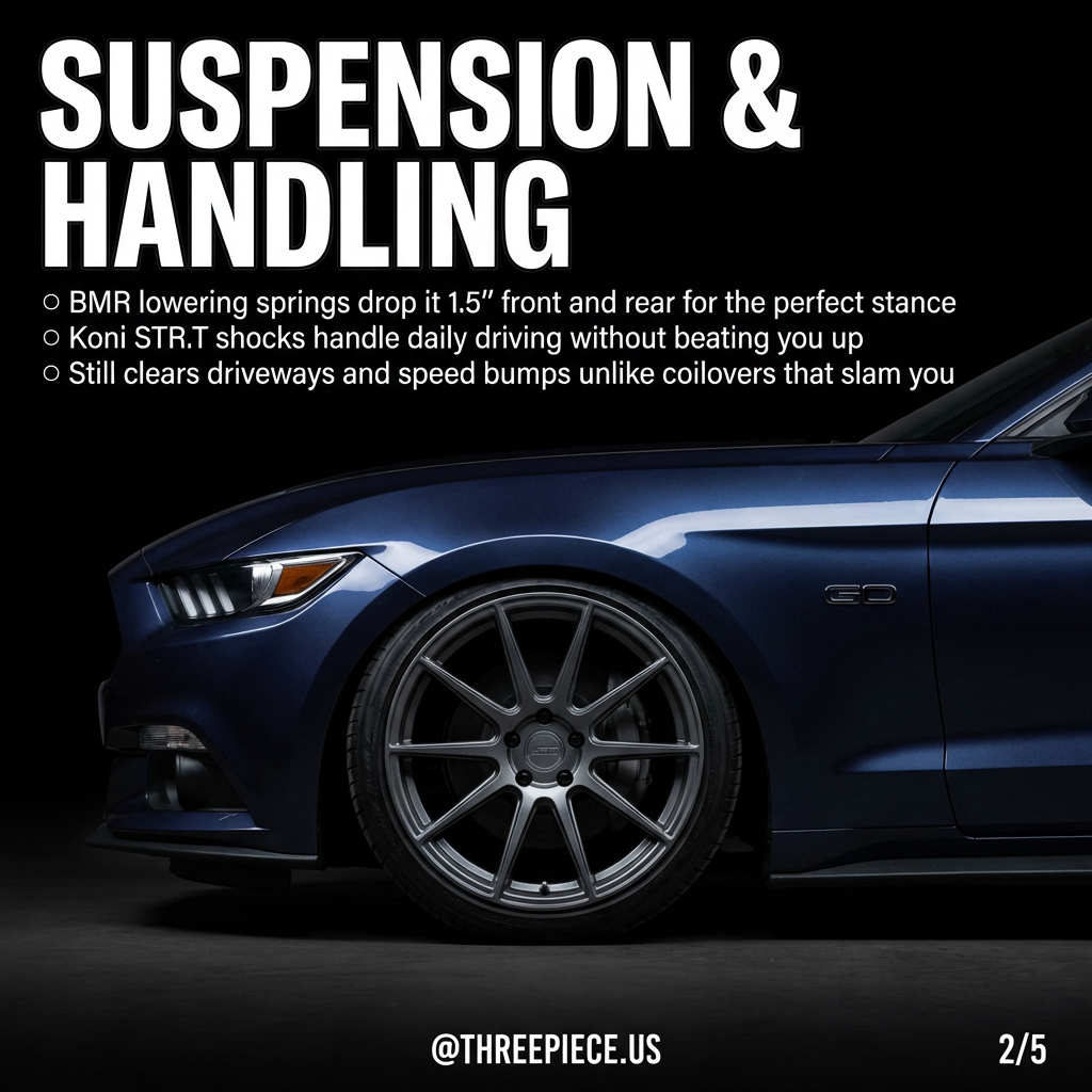BMR lowering springs and Koni STR.T shocks on S550 Mustang GT