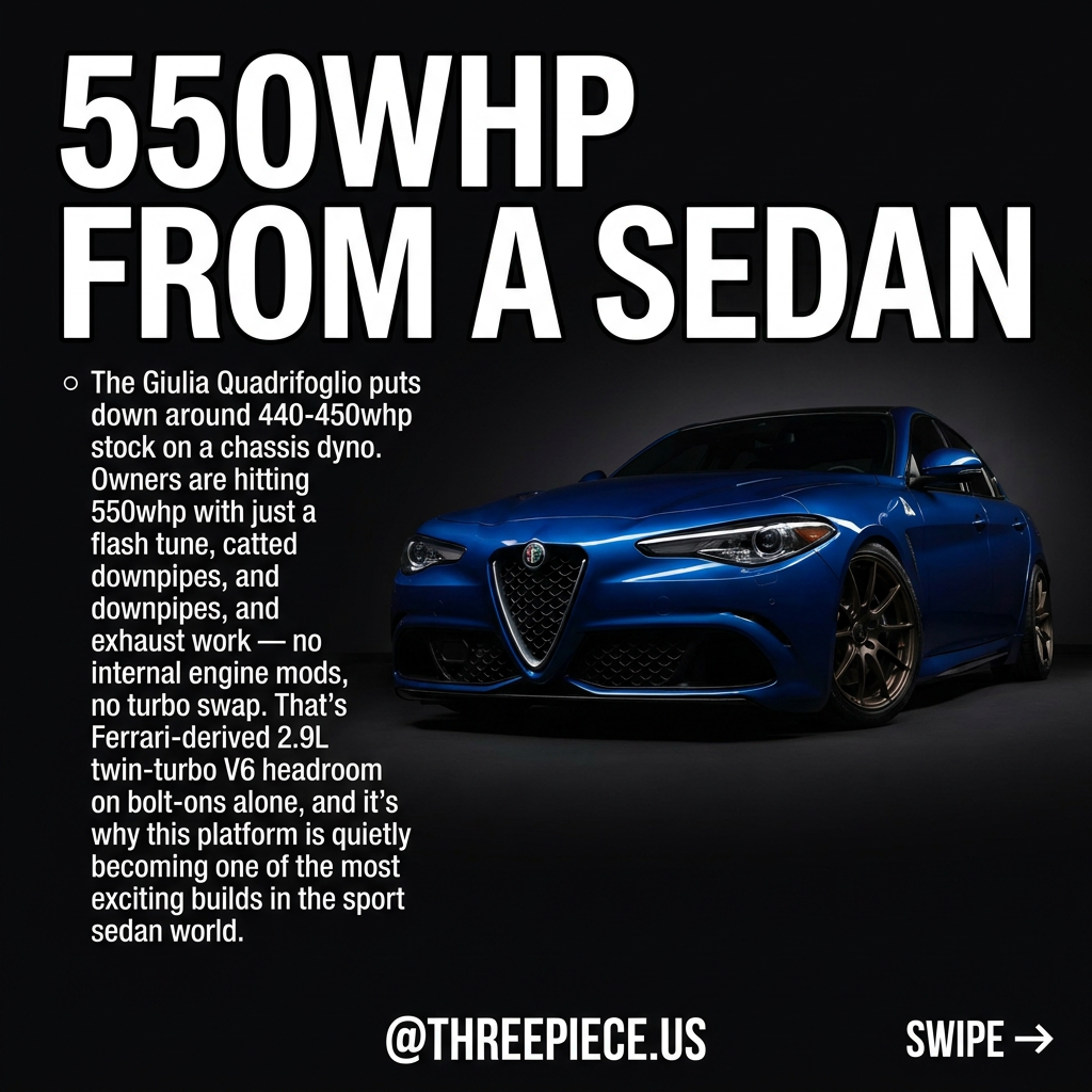 Alfa Romeo Giulia Quadrifoglio build with aftermarket wheels and exhaust upgrades