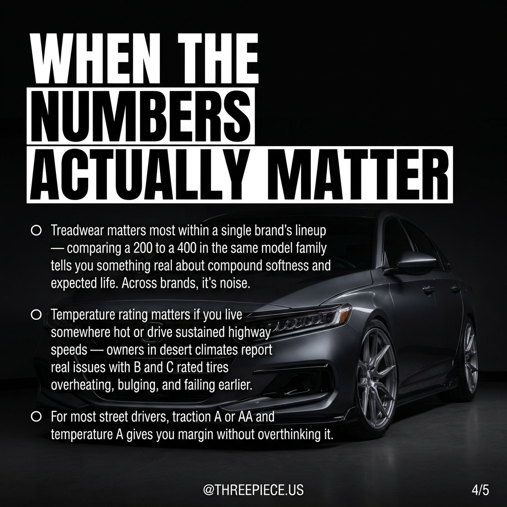 When UTQG tire ratings matter for performance and daily driving