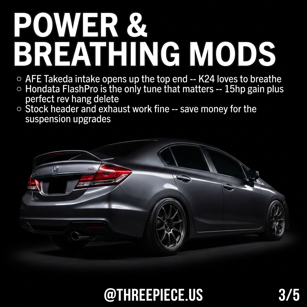 AFE Takeda intake and Hondata FlashPro tune components for K24Z7 engine