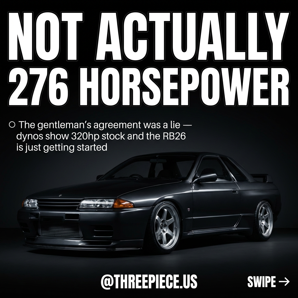 R32 Skyline GT-R with aftermarket wheels and performance modifications