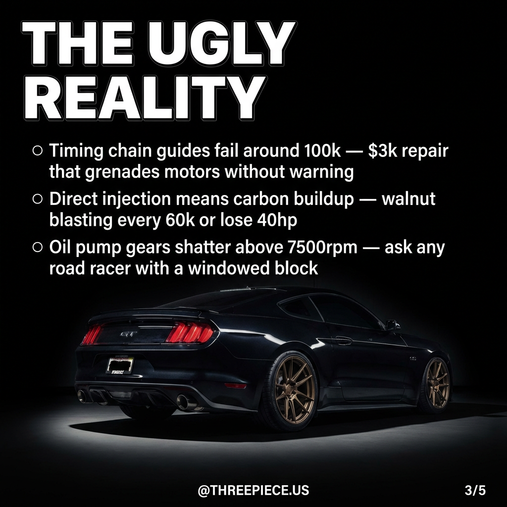 Failed Coyote 5.0 timing chain guide components