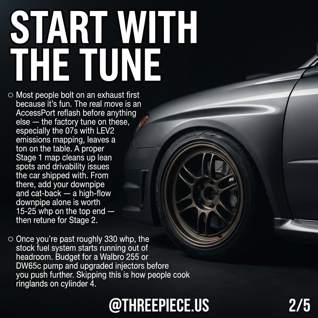 Subaru STI EJ257 engine bay turbo build AccessPort tune