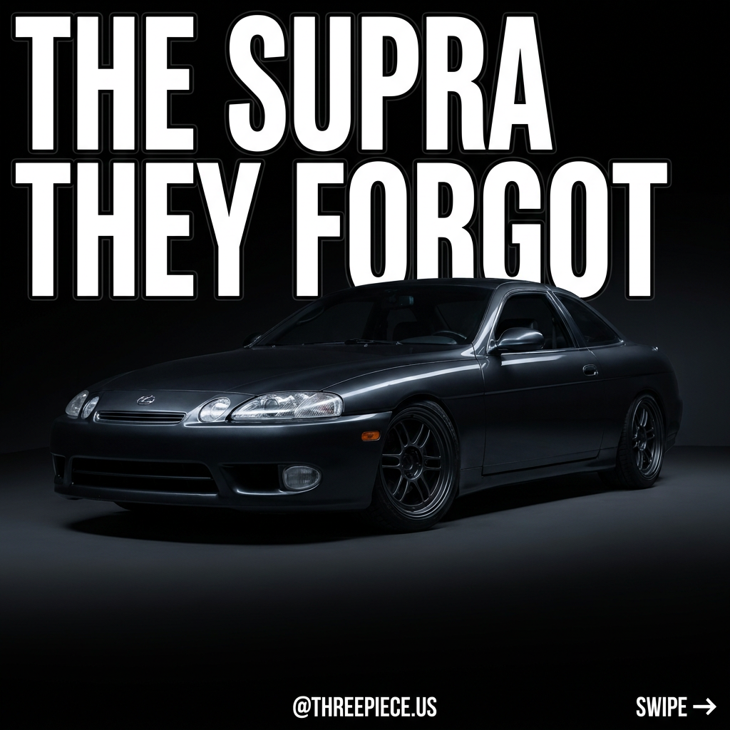 Lexus SC300 front three-quarter view showing the sleek 90s coupe body lines