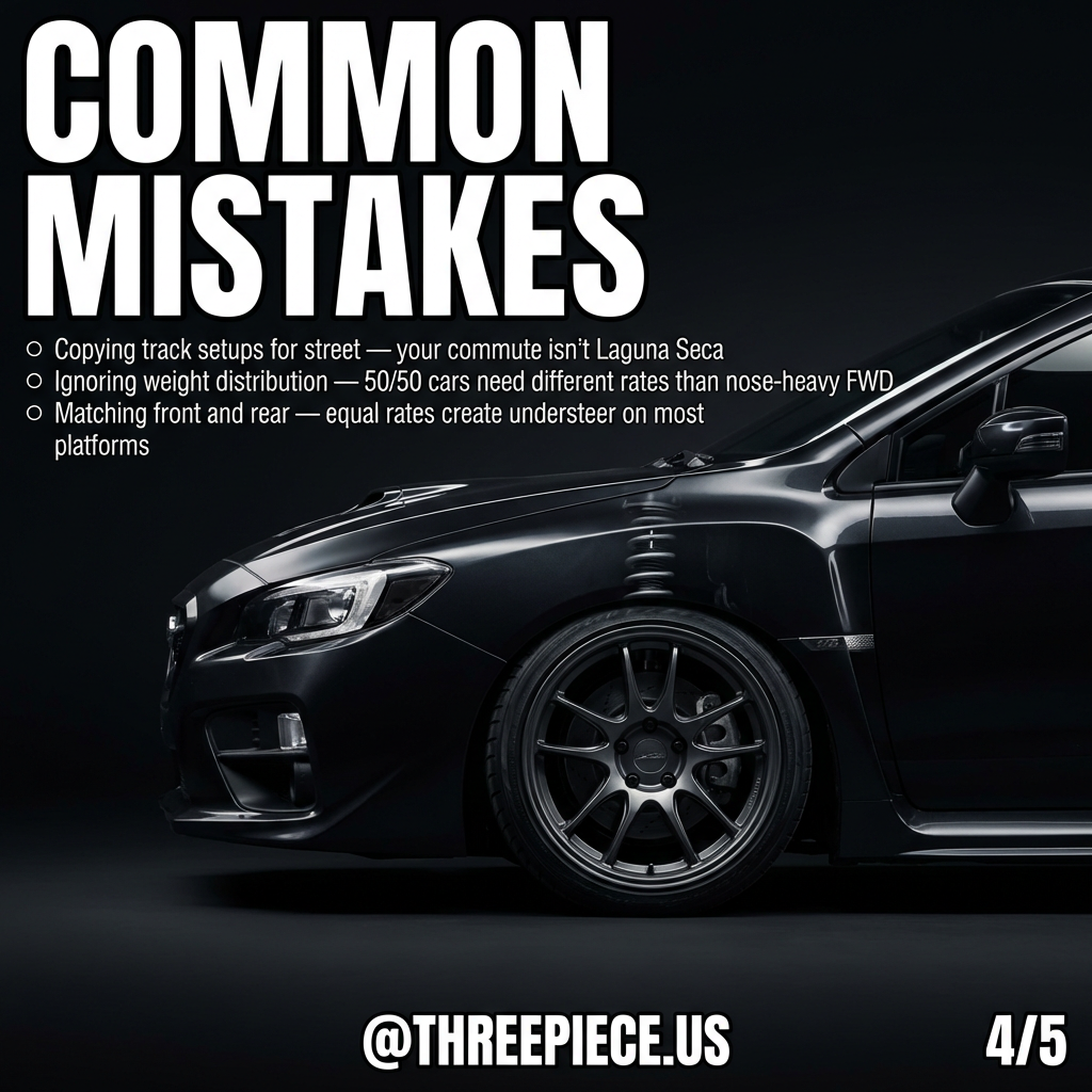 Common spring rate mistakes showing overly stiff street setups