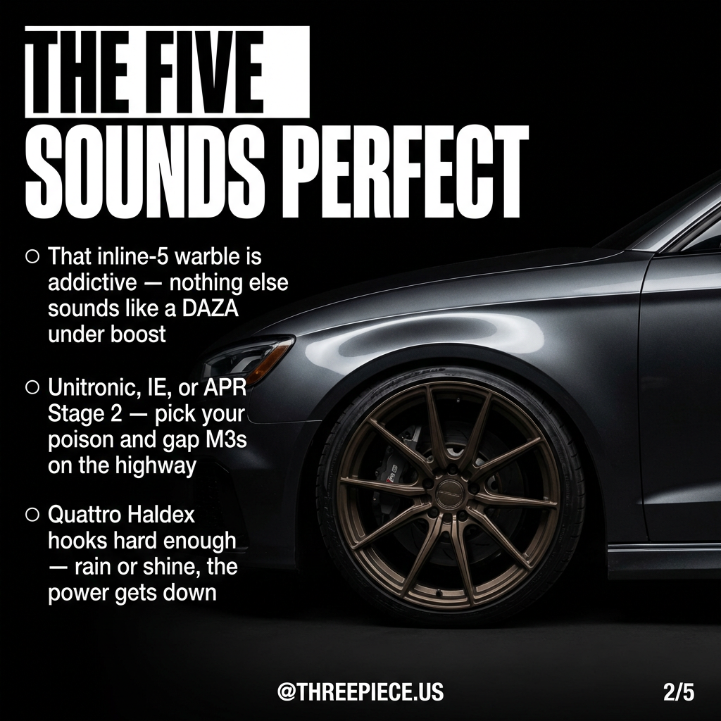 8V RS3 dyno chart showing 400+ wheel horsepower gains