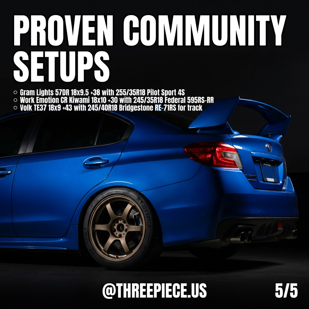 Proven WRX wheel setups from community builds