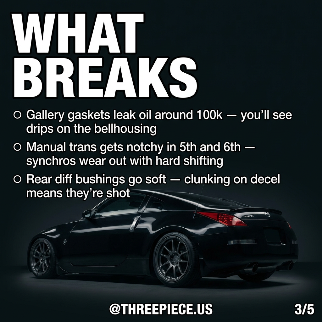 VQ35DE gallery gasket failure showing oil leaks