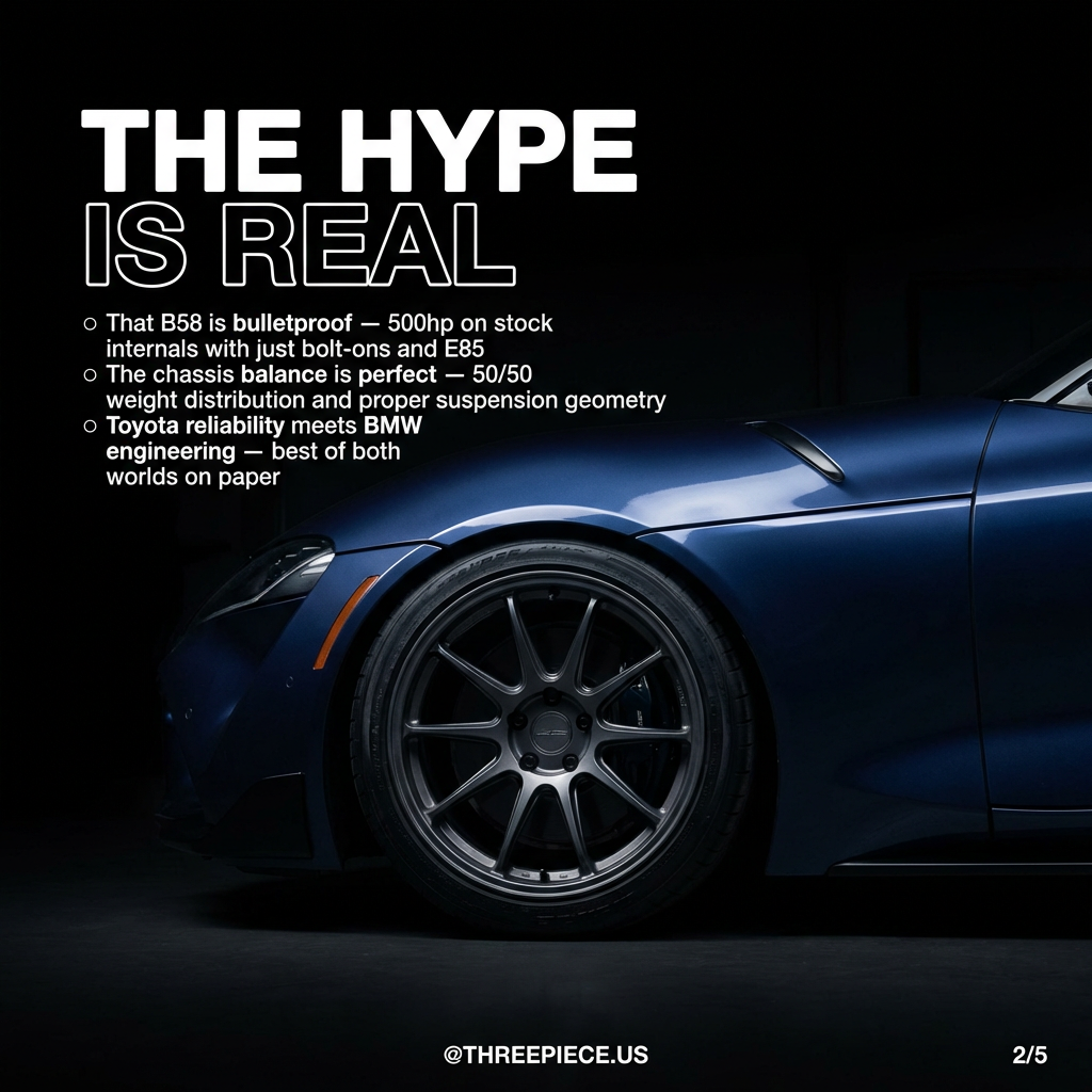 BMW Z4 and Toyota Supra A90 side by side showing identical platform