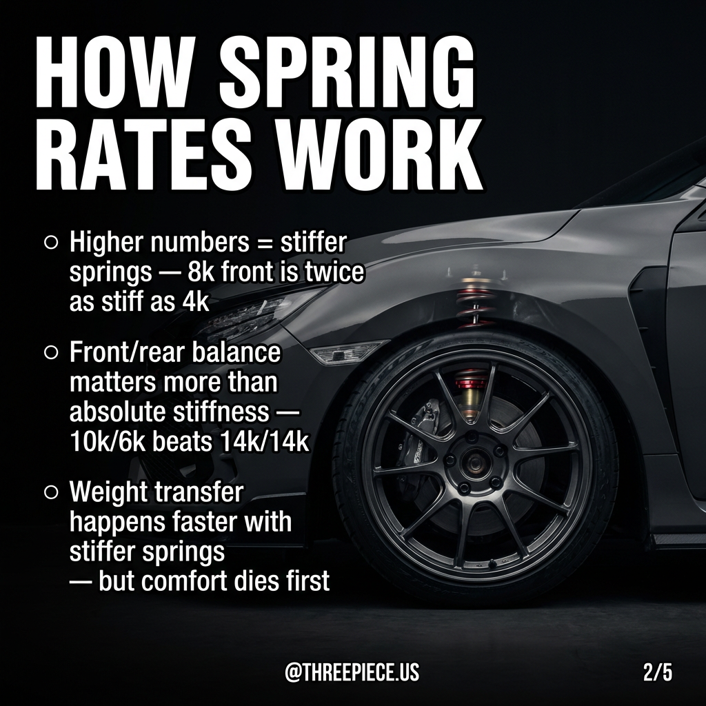 Spring rate diagram showing force vs compression relationship