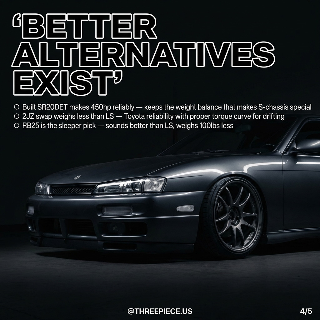 SR20DET turbo engine maintaining proper S-chassis weight balance