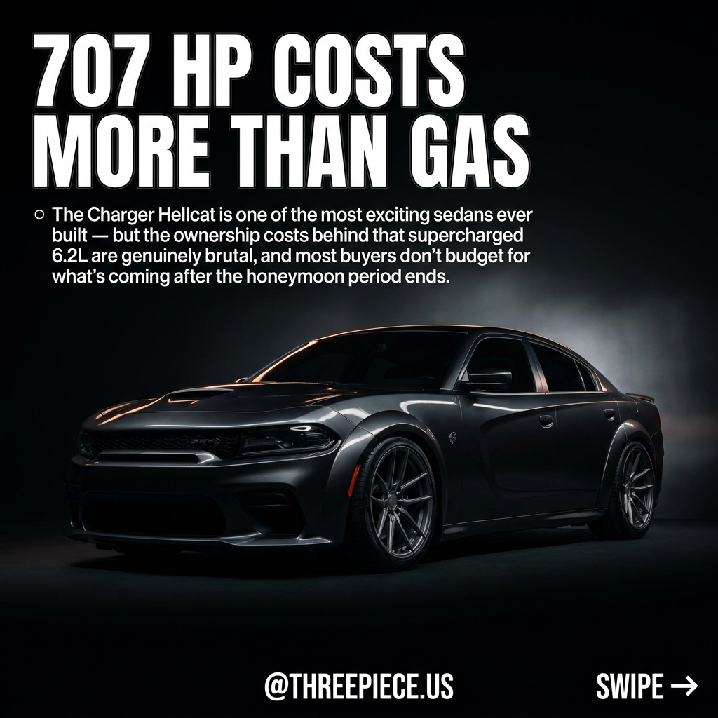 Dodge Charger Hellcat front three-quarter view with aftermarket wheels