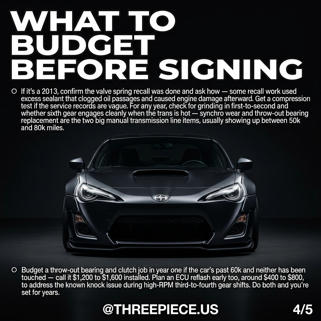 Scion FR-S engine bay inspection checklist for used car buyers