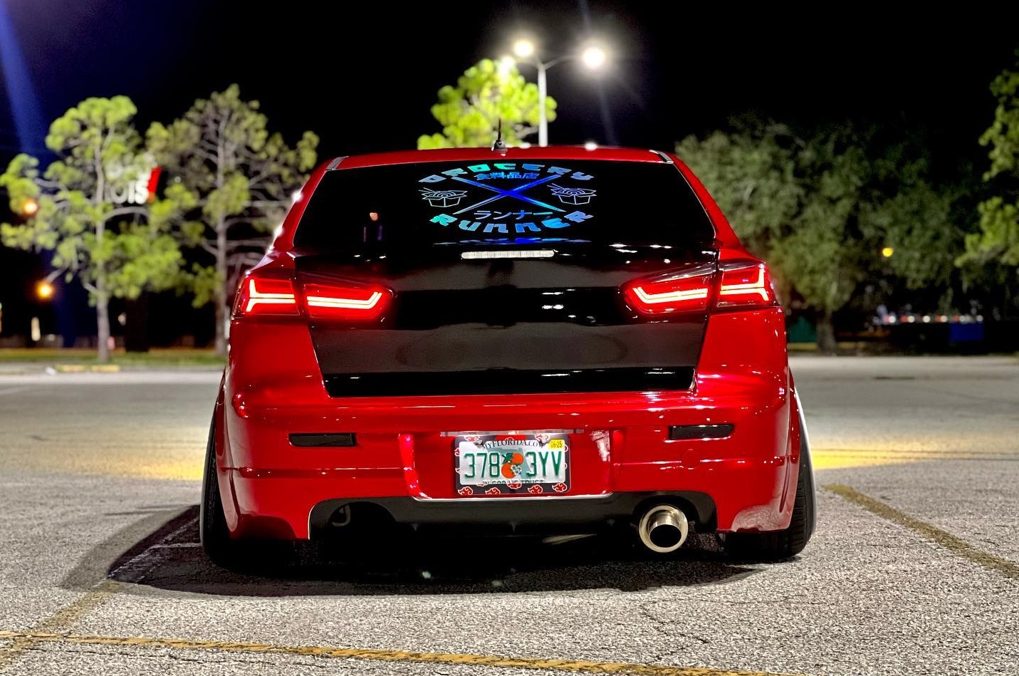 stanced lancer on air bags