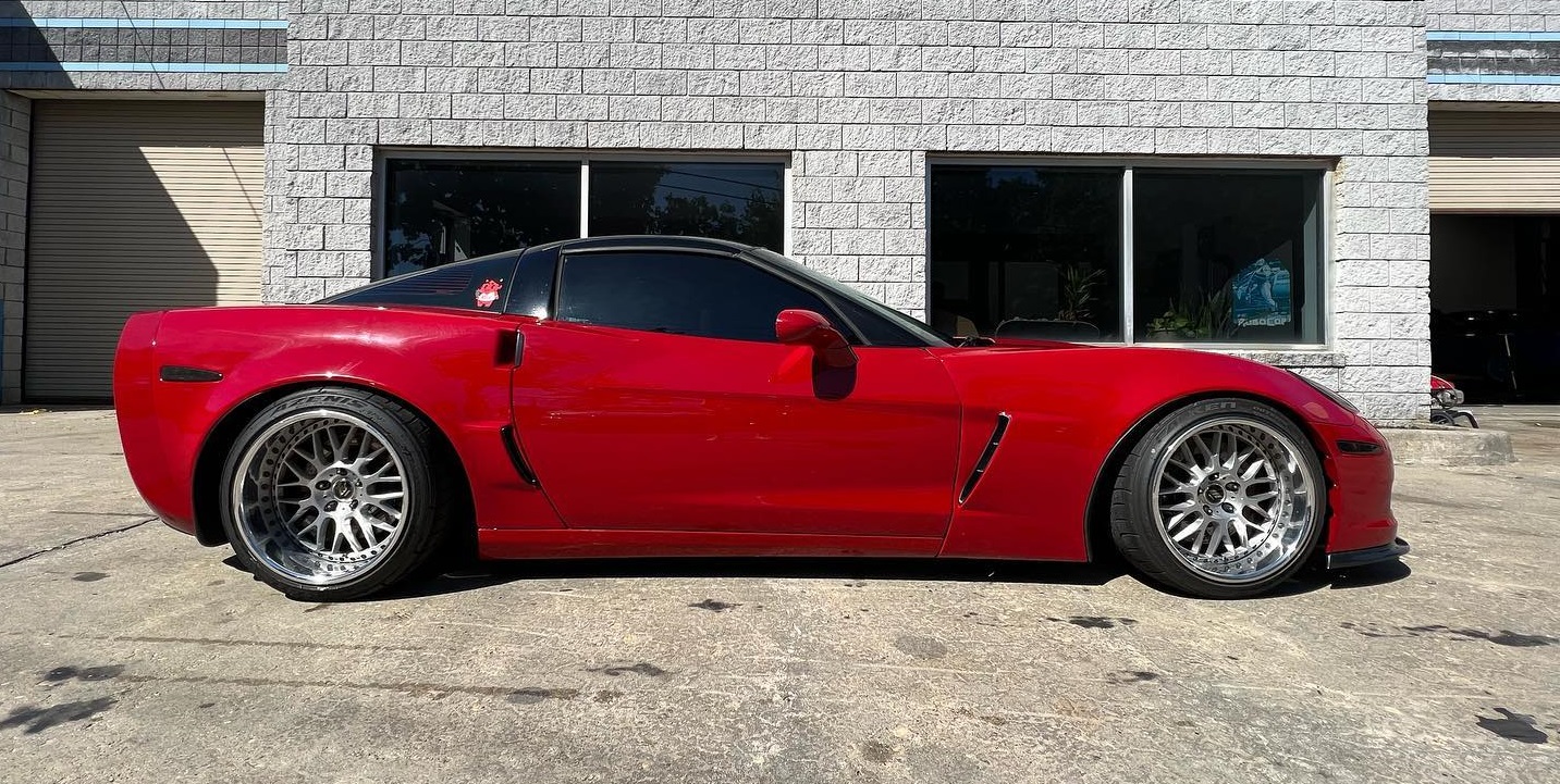 c6 vette on jdm wheels