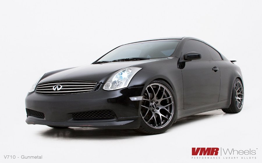 Infiniti G35 coupe on Eibach Pro-kit with 19-inch wheels
